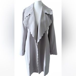 Club monaco light grey scalloped coat xs